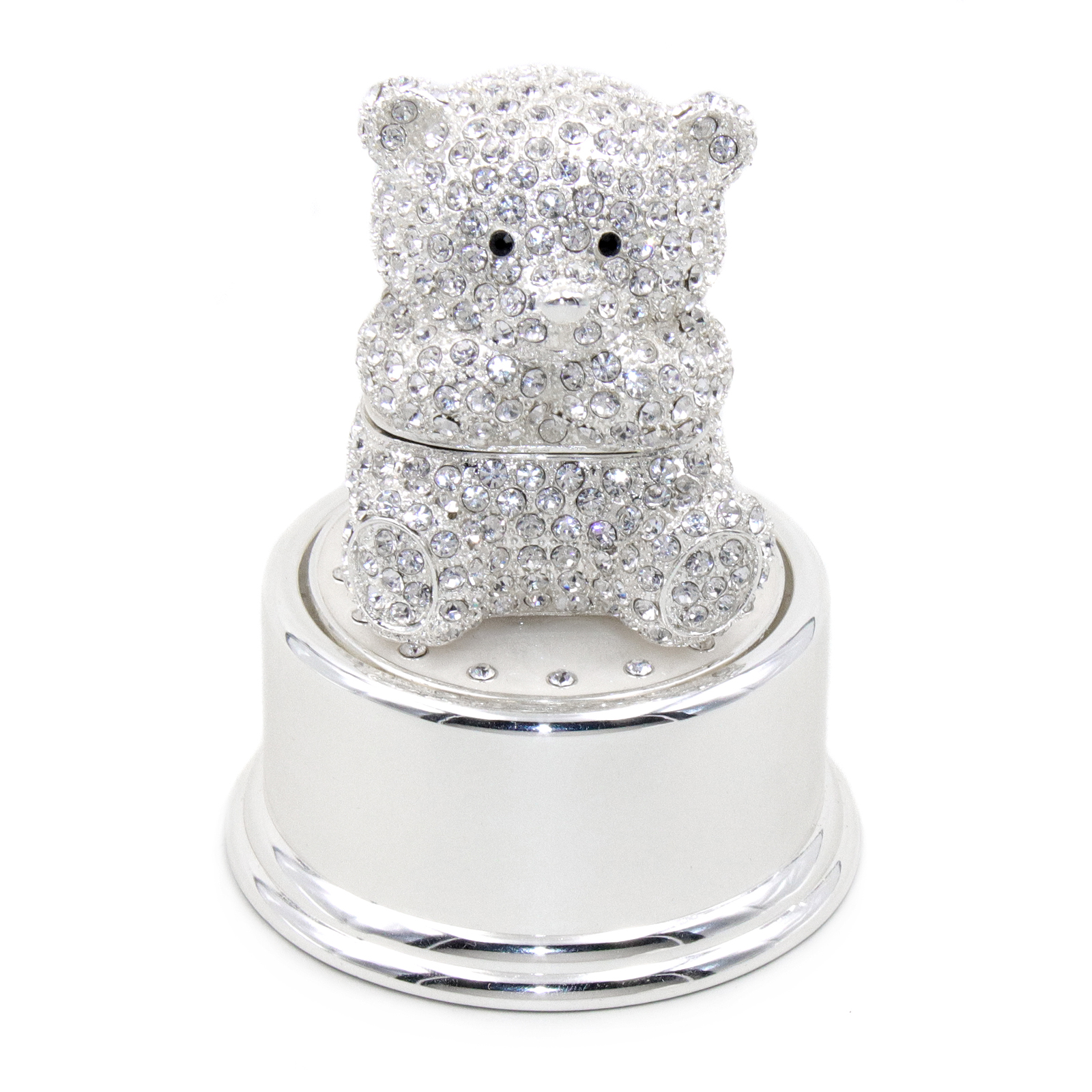 Teddy bear w/crystals  jewellery box+music box